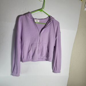 Hippie Rose Purple Zip Hoodie Jacket Size XS